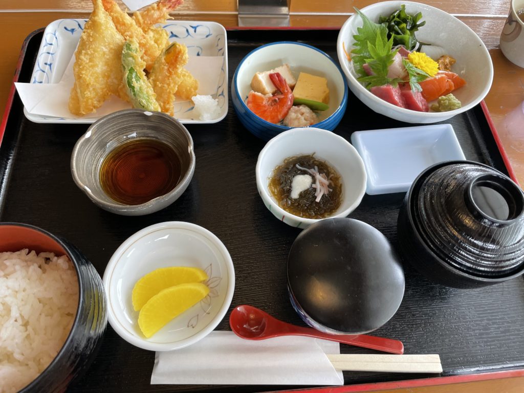 天ぷら刺身定食